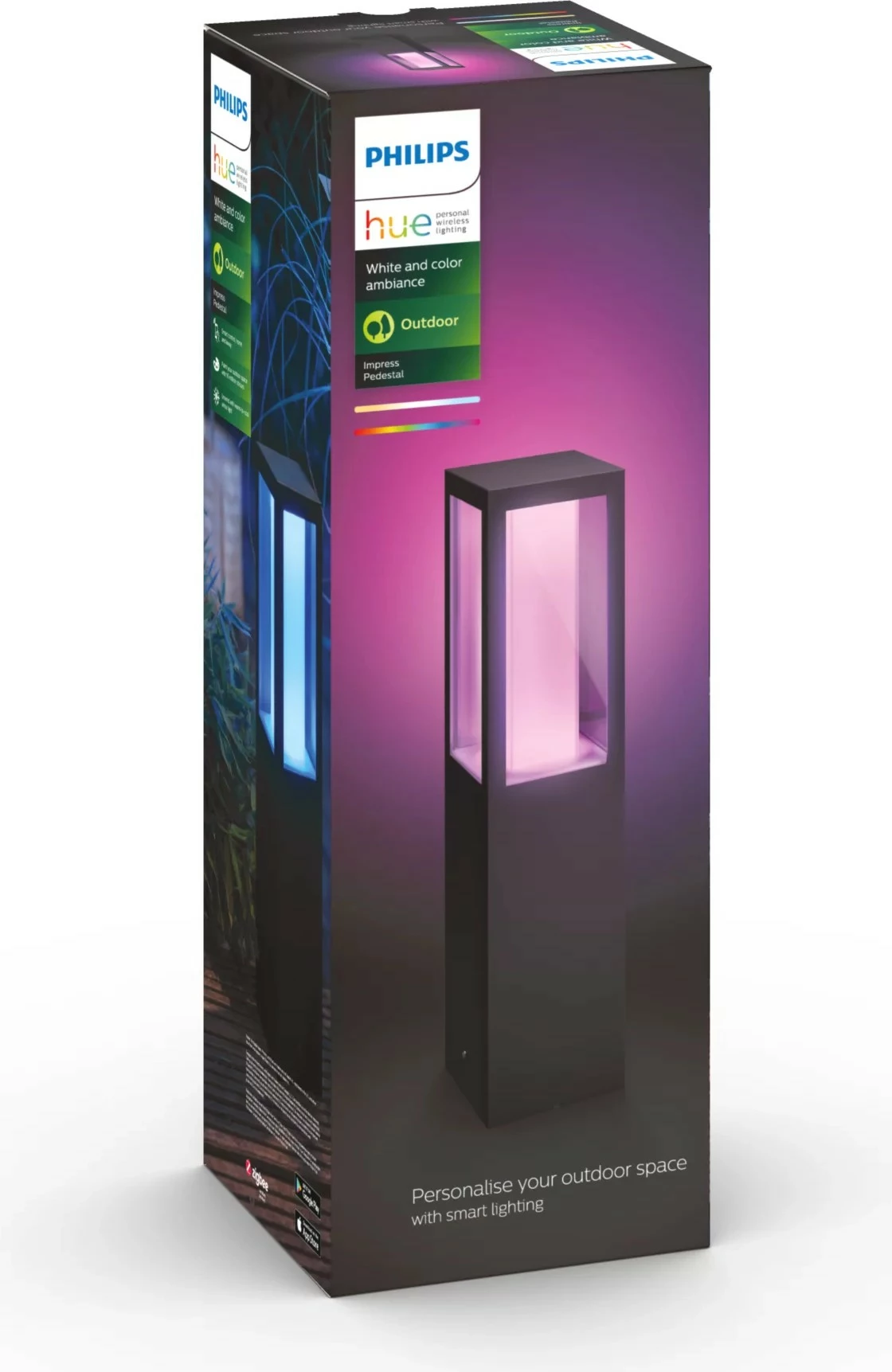 Pametna stebrna luč Philips Hue Impress, LED, črna, za zunaj