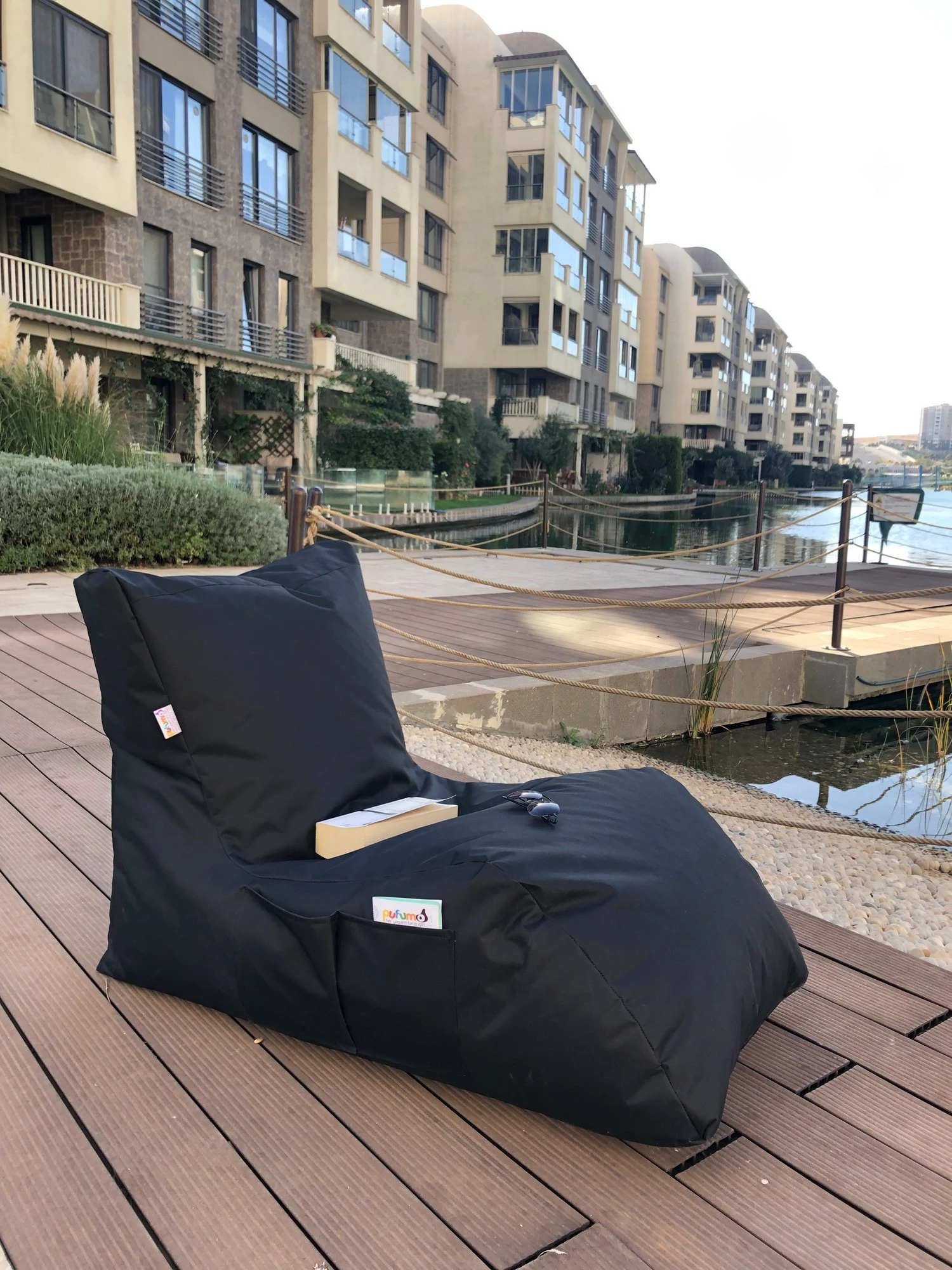 Sedežna vreča Daybed Atelier del Sofa, črna
