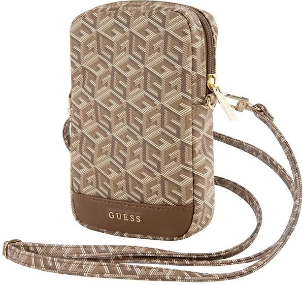 Ovitek za telefon Guess Zip GCube Bottom Stripe, rjav