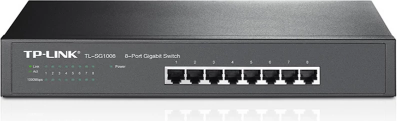 8-portno Gigabit stikalo, TP-Link TL-SG1008 V9, neupravljano, kovinsko, črno