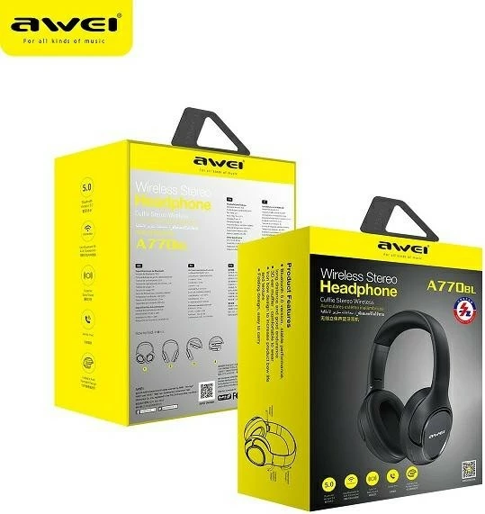 Brezžične slušalke AWEI A770BL, over-ear, Bluetooth, črne