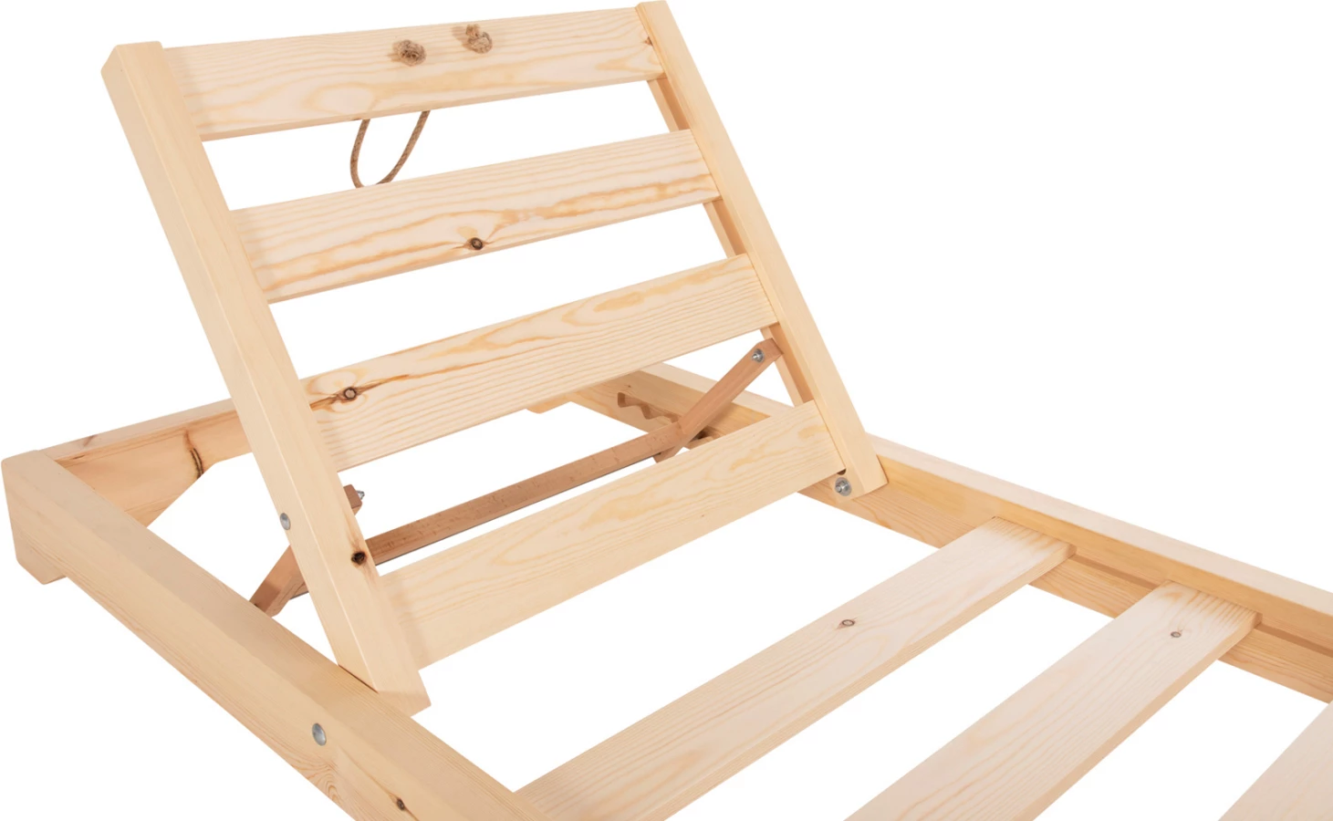 Profesionalni ležalnik za plažo IKARIA FH6115.01 iz borovega lesa v naravni barvi 80x208x32-100Hcm