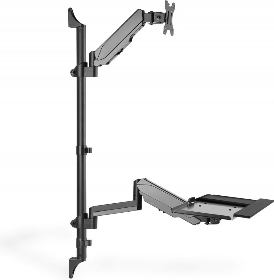 Stenski nosilec za monitor, tipkovnico in računalnik Digitus DA-90372, do 32 palcev, črn