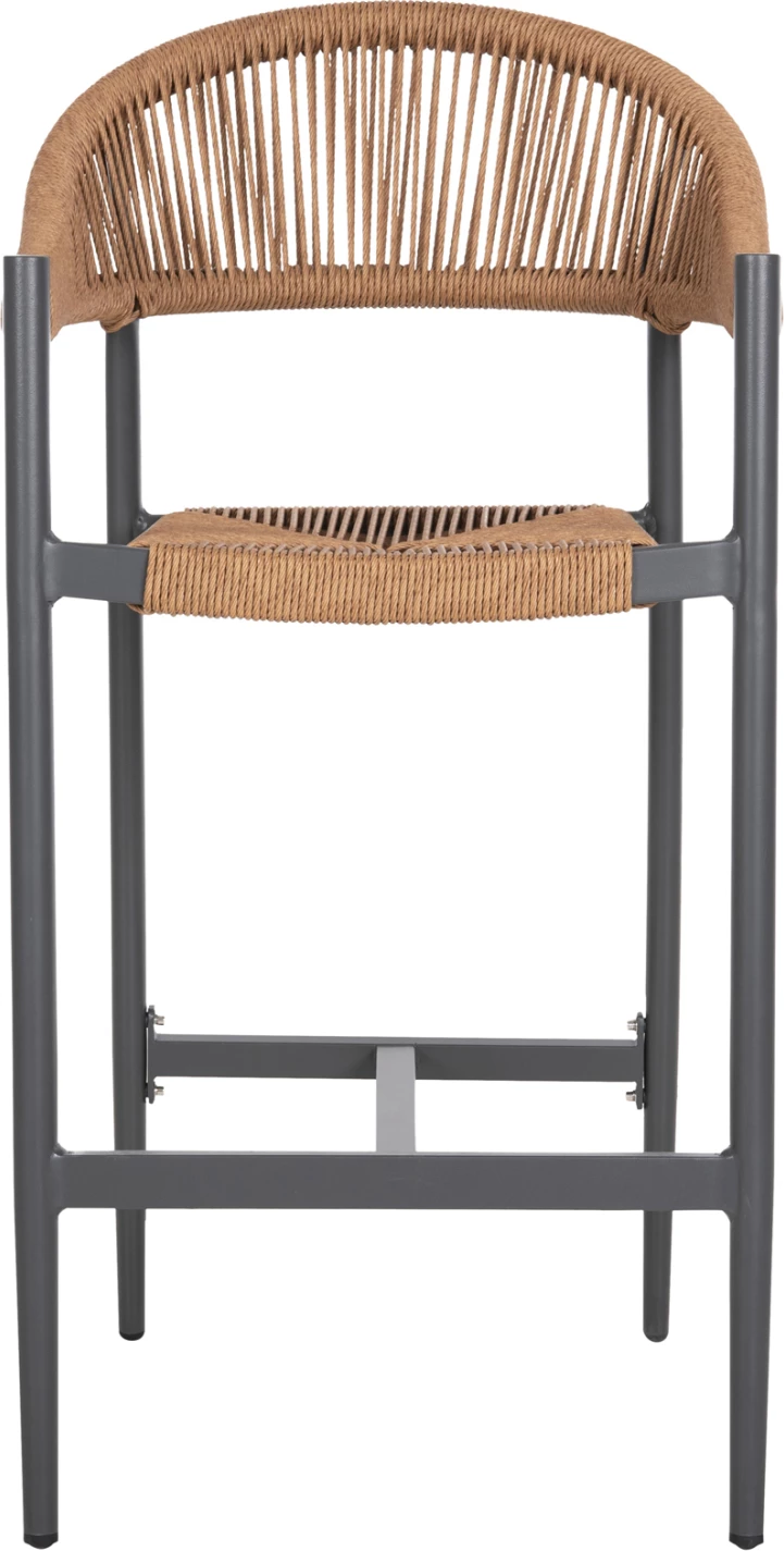 Aluminijasti barski stol GREGG FH5788.12 antracit-sand bež sintetični ratan 55x57x106Hcm