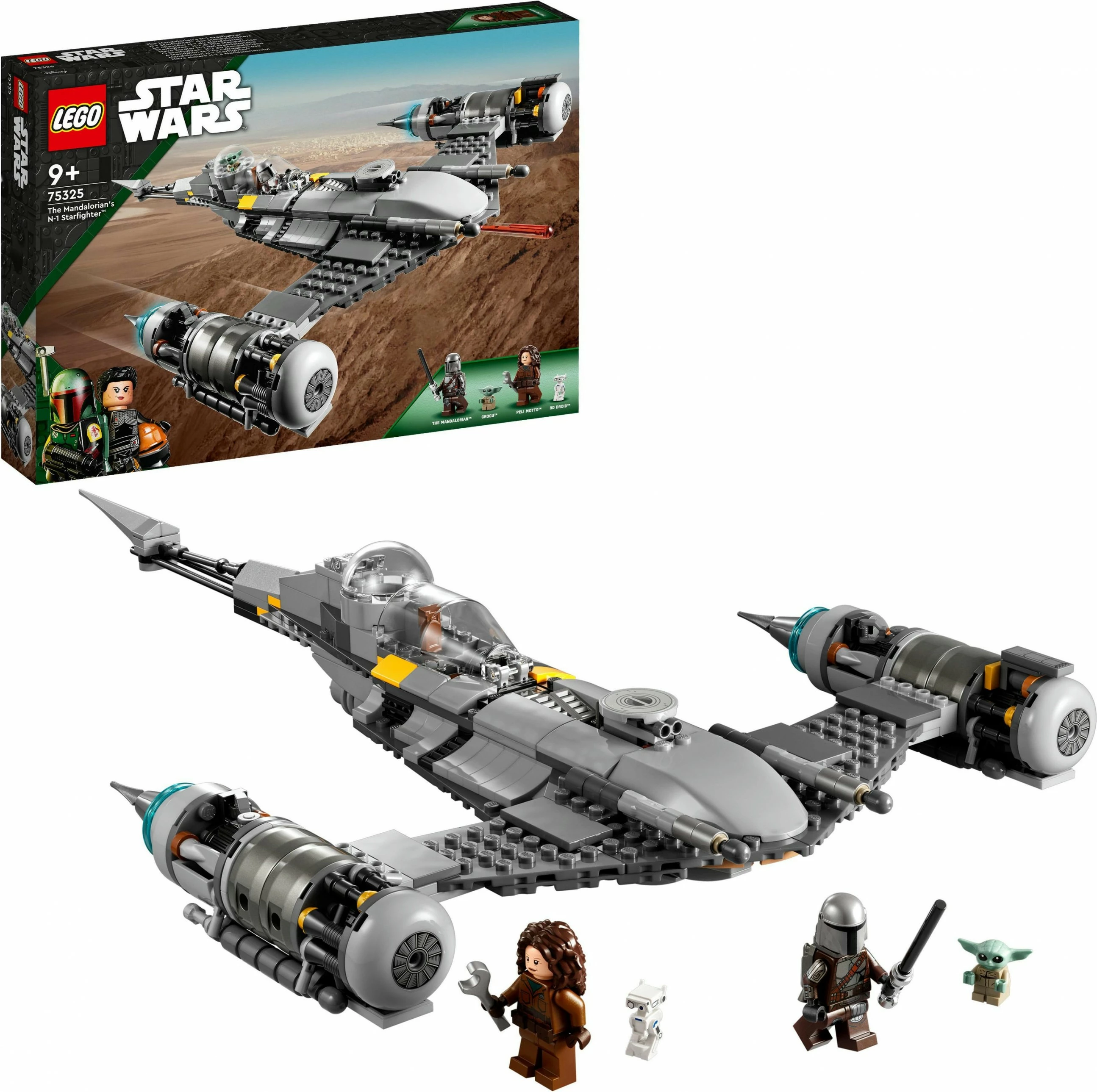 Set gradnje Star Wars N-1 Starfighter iz serije The Mandalorian, 412 kosov, plastika, večbarven
