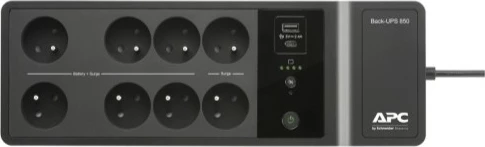 UPS 850VA, 8 vtičnic, USB Type-C in A, črn — APC BE850G2-FR