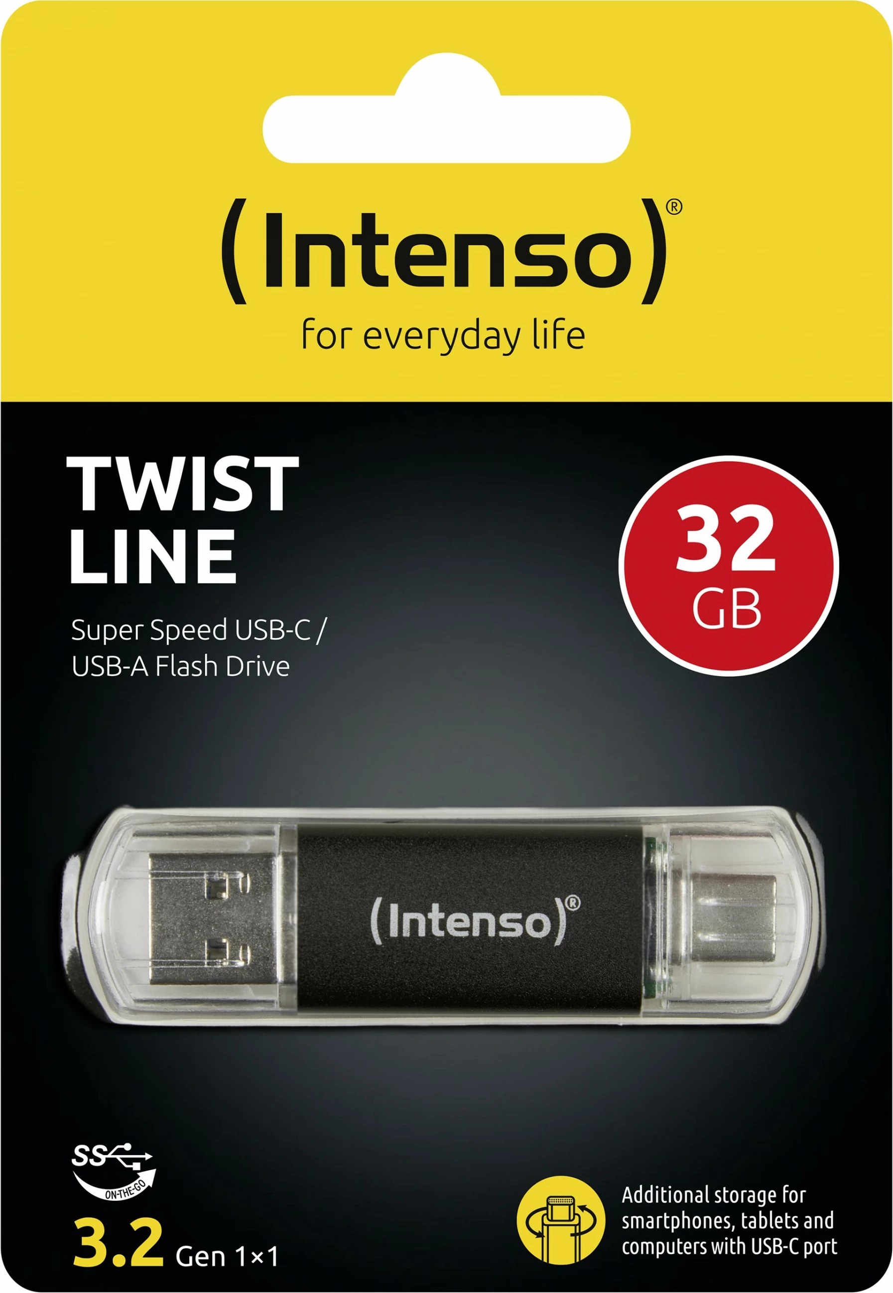 USB ključ 32 GB, USB Type-A / USB Type-C, antracit - Intenso 3539480