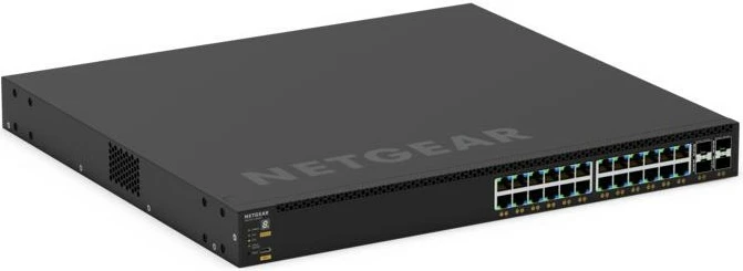 Upravljen preklopnik NETGEAR GSM4328-100AJS, L3, Gigabit Ethernet, PoE, za vgradnjo v rack, 1U, črn