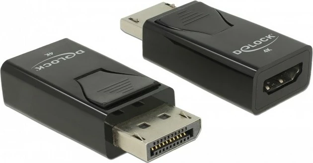 Adapter DisplayPort na HDMI DeLOCK 4K, črn