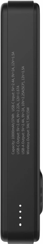 Zunanji akumulator Wozinsky WLWP-10KA0Y3S, 10.000 mAh, 22,5W PD, Qi2, s stojalom, črn
