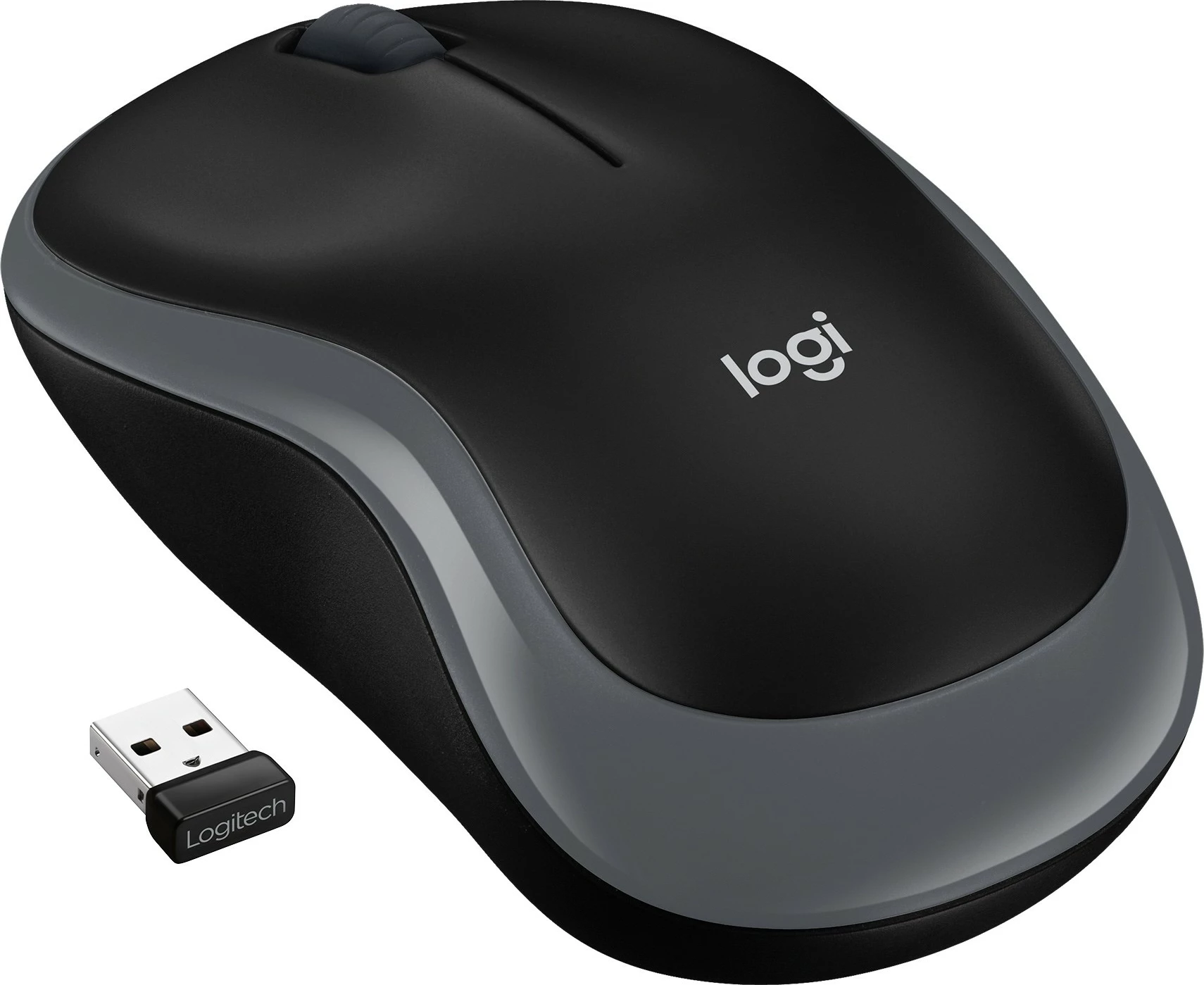 Optični brezžični miš, Logitech M185, ambidekstralna, 1000 DPI, siva