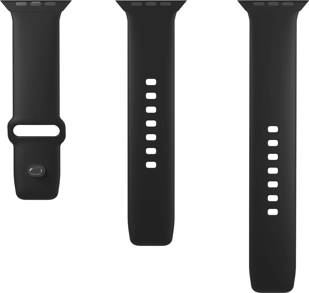 Silikonski pašček Puro Icon za Apple Watch, 38/40/41 mm, črn, set 2 kos