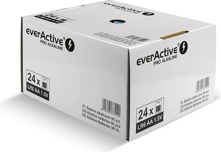 Alkalijske baterije AA everActive PRO, LR6/AA, 96 kosov (display)