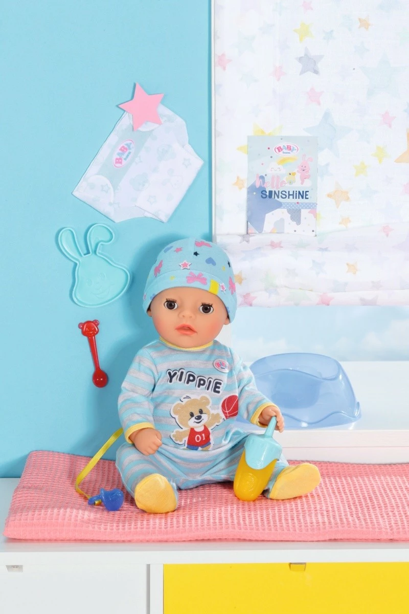 Punčka Baby Born fantek 36 cm z dodatki, Zapf, modra