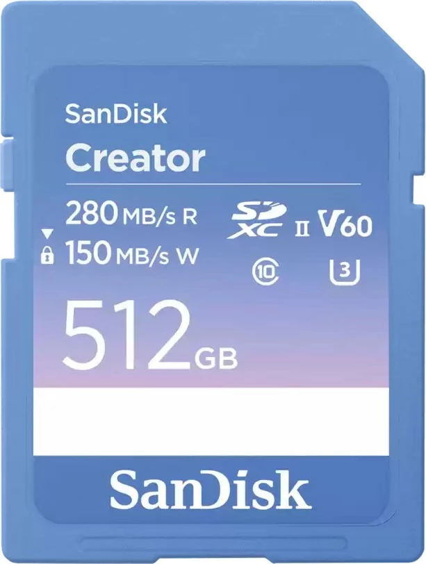 Kartica pomnilnika Sandisk Creator SD UHS-II 512GB, modra