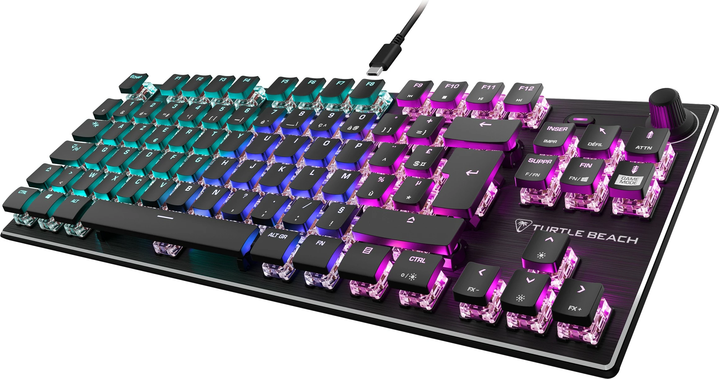 Mekančna tipkovnica Vulcan TKL, RGB, QWERTZ, črna - Turtle Beach