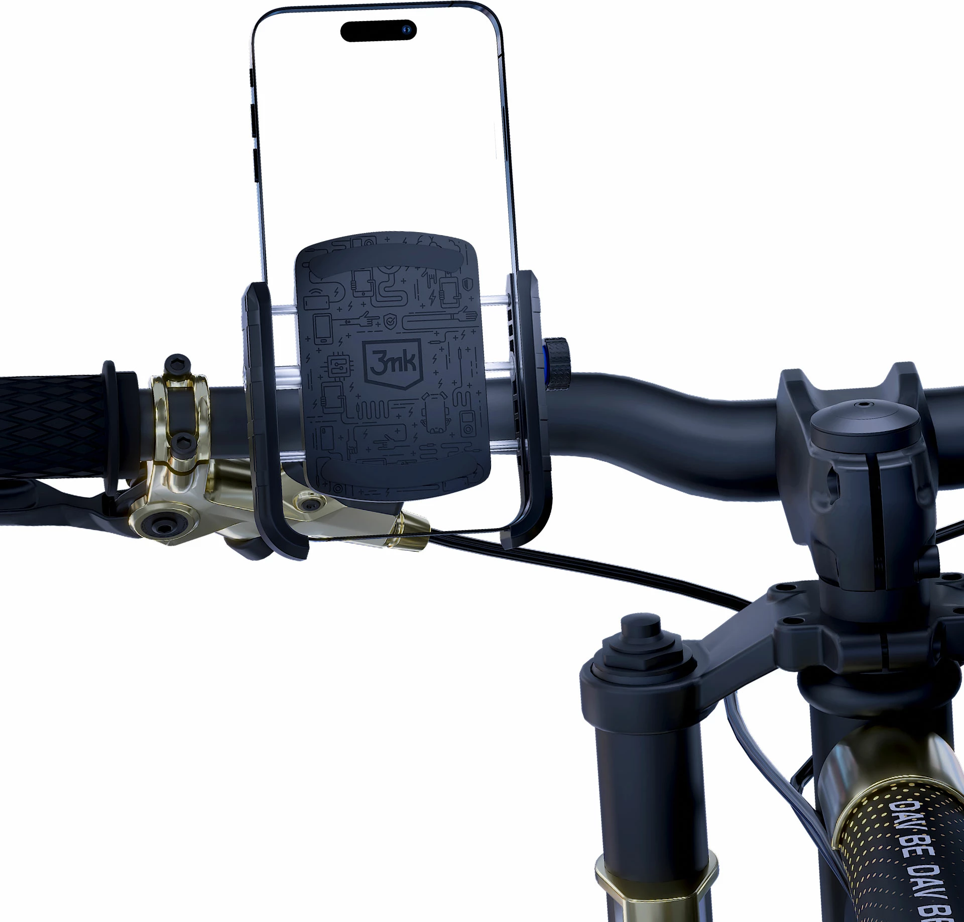 Nosilec za telefon za kolo 3mk Steel Bike Holder, črn