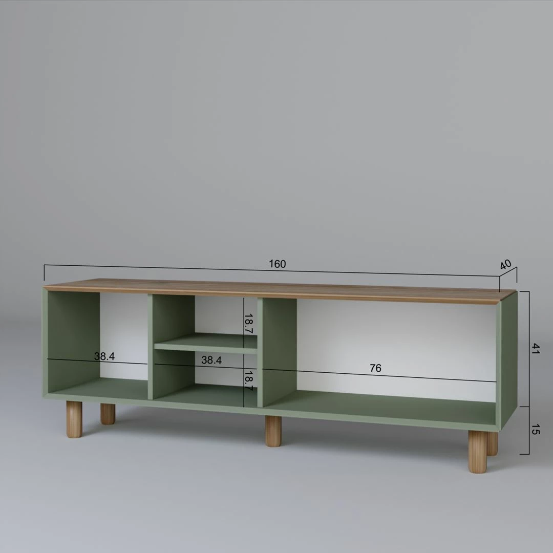 Komoda za TV, boemski slog, zelena, Skye Decor 1600-142