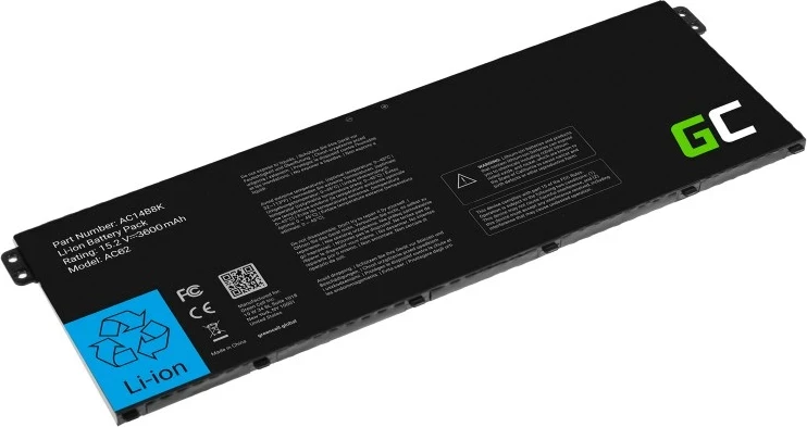 Baterija za prenosnik Green Cell AC62, 3600 mAh, črna