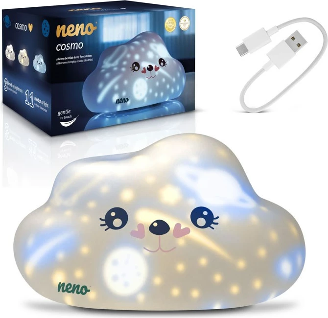 Nočna lučka iz silikona, LED, na dotik, Neno Cosmo, bela