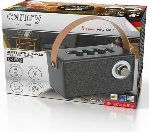 Prenosni Bluetooth zvočnik Camry CR1902, FM, USB-C, črn