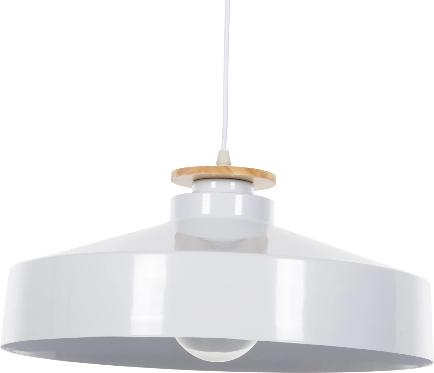 Stropna viseča svetilka FH4159.02 bela kovinska kapa Φ40x116Hcm