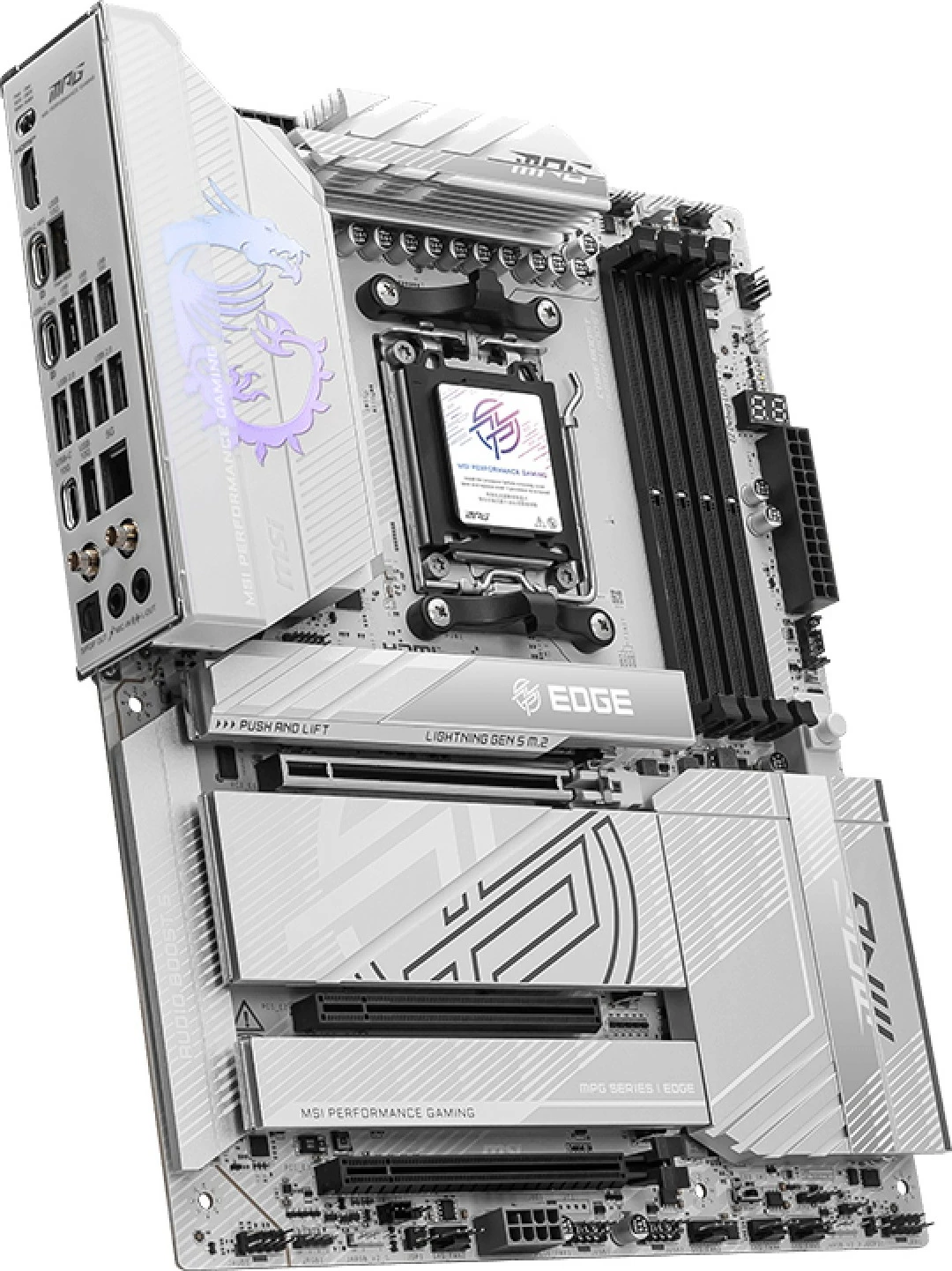 Matična plošča MSI MPG X870E EDGE TI WIFI, AM5, 256 GB, DDR5, bela