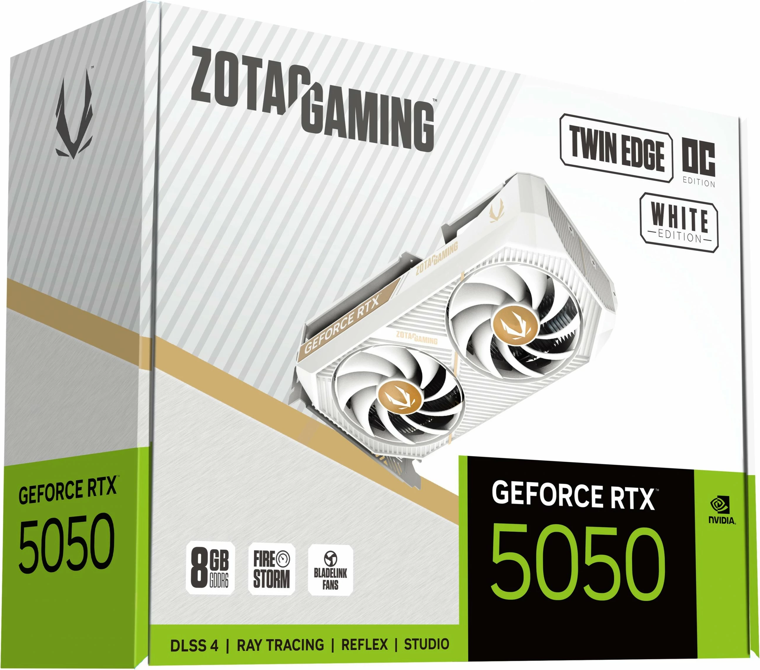 Grafična kartica Zotac RTX 5050 Twin Edge OC, 8 GB GDDR6, bela
