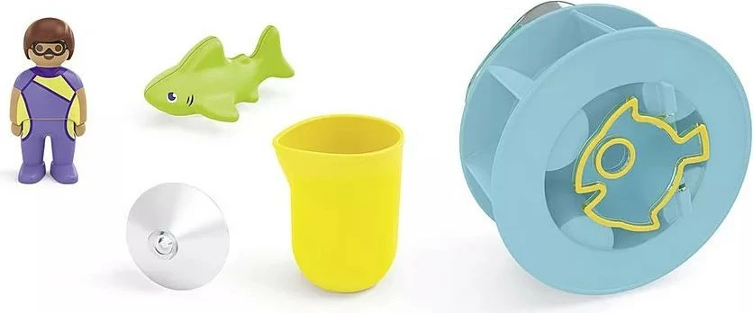 Set vodnih igrač z vodnim mlinom in majhnim morským psom, Playmobil Junior Aqua 71688, iz plastike