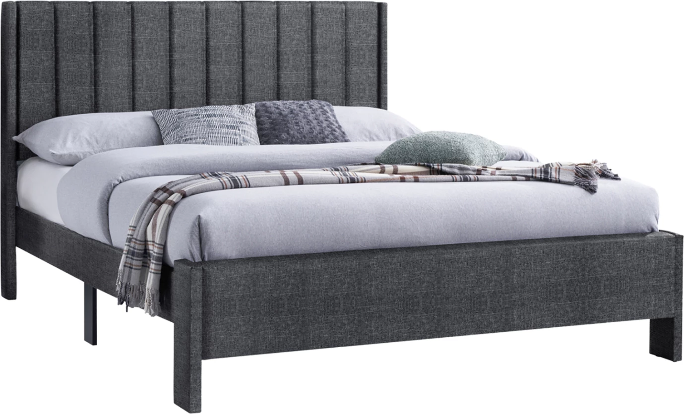 Dvojna postelja KREDEN FH686.01 siva tkanina za vzmetnico 160X200 cm