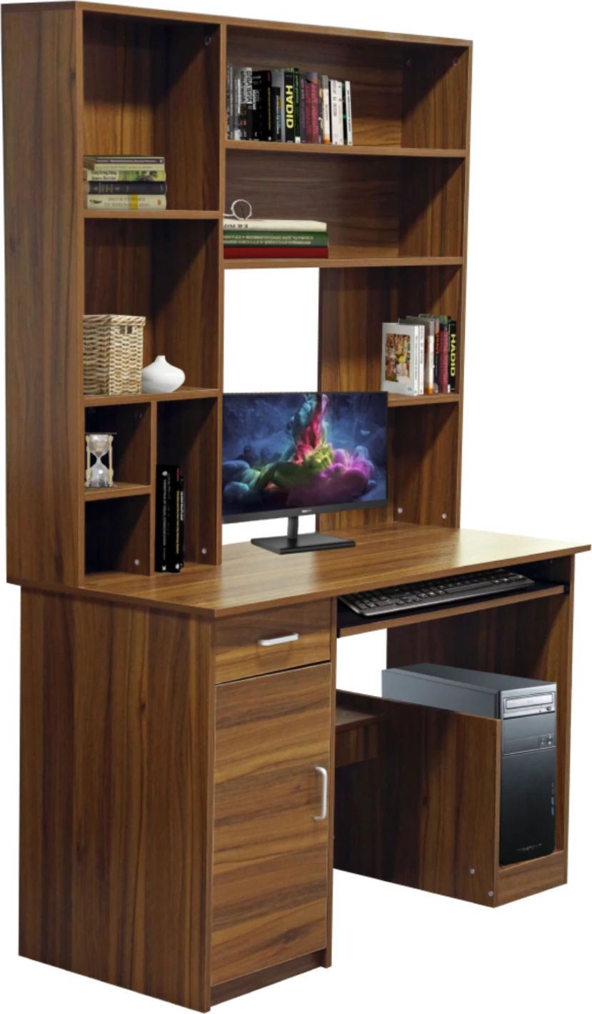 Pisalna miza s policami za knjige FH2032.04, oreh, 120x55x182