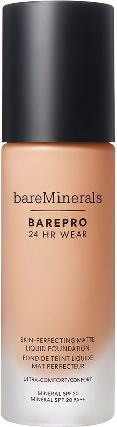 Mat tekoča podlaga za obraz, bareMinerals BarePro 24HR Wear Skin-Perfecting, Medium 30 Cool, 30 ml