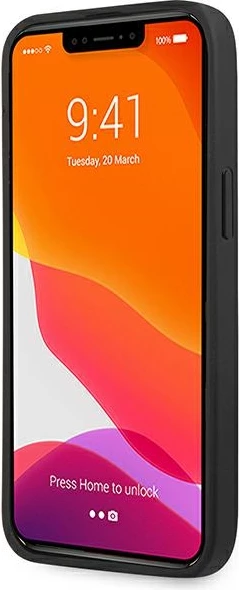 Usnjena zaščitna prevleka za iPhone 14 Pro Max 6,7", Mercedes AMG AMHCP14XDOLBK, črna