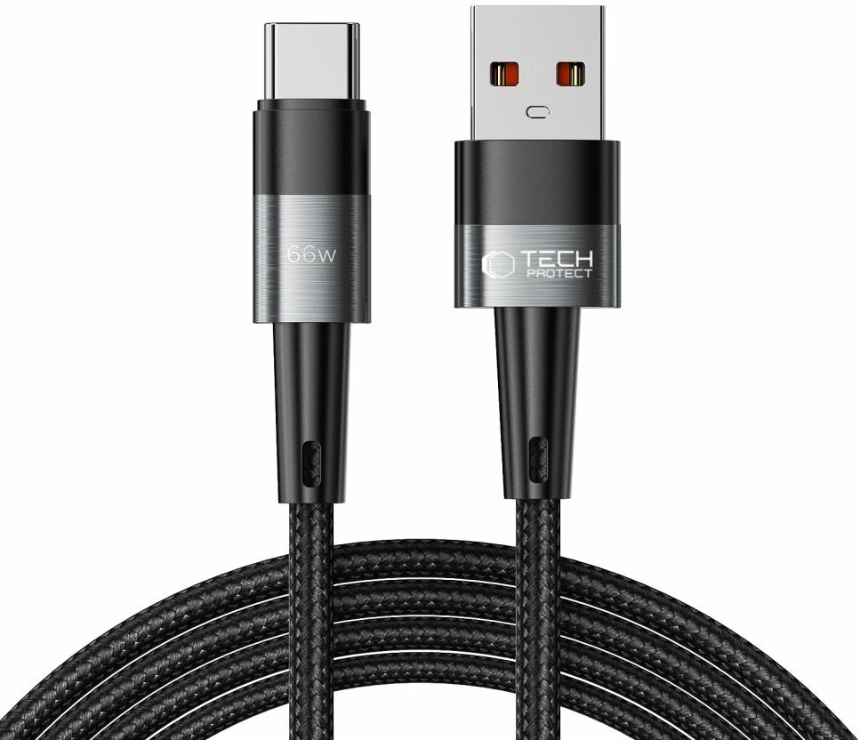 Kabel USB-C/USB-C, 2 m, 66 W, sivi — Tech-Protect UltraBoost