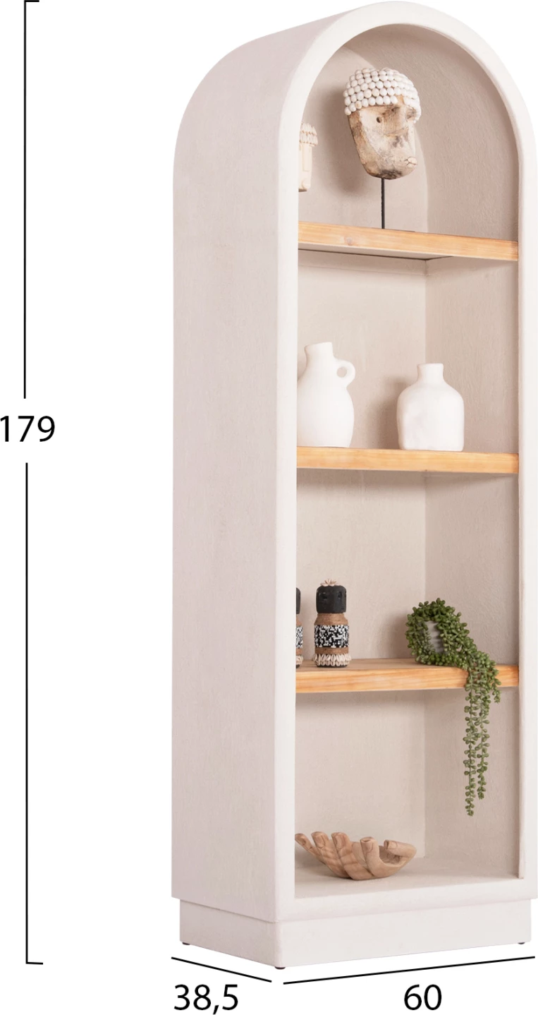 Polica serije Santorini FH18045 MDF v off-white barvi - police iz jelovine v naravni barvi 60x38.5x179Hcm