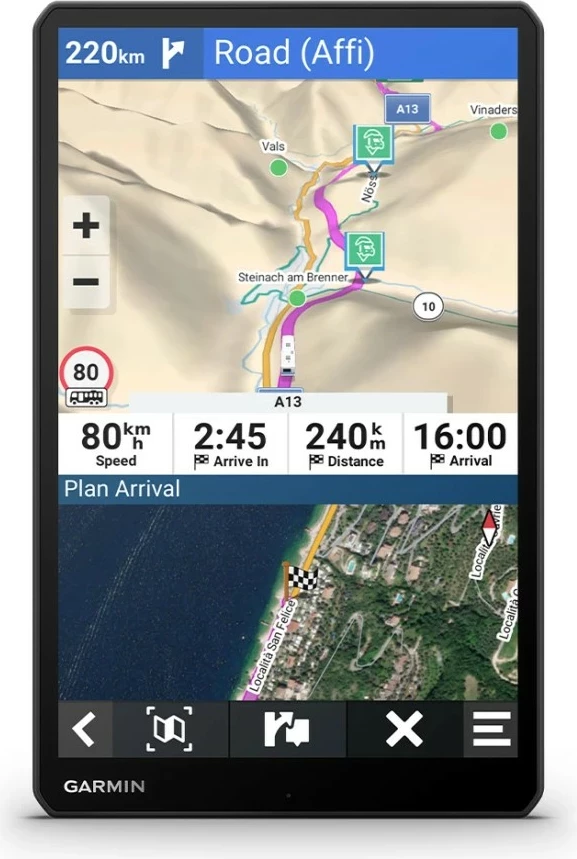 Navigacijski GPS za avtodome Garmin Camper 1095, 32GB, 10,1", črn