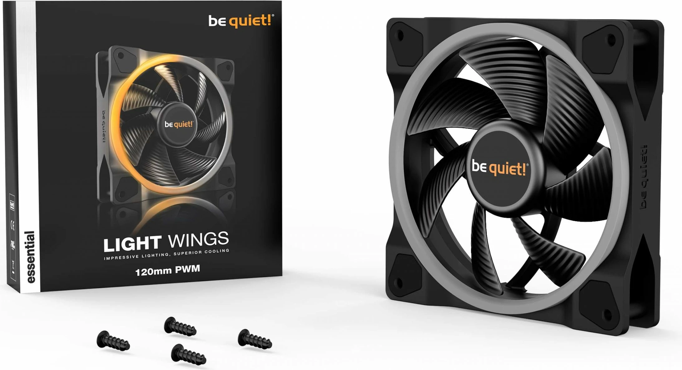 Ventilator za ohišje Light Wings 120mm ARGB PWM, Be Quiet!, črn