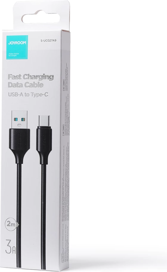 Kabel USB-A na USB-C 2 m, 3 A, 20 W, 480 Mbps, Joyroom Long-Lasting Series A9 S-UC027A9, črn