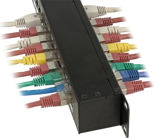 Patch panel, 24 priključki, Cat6, 1U, črn DeLOCK 43295