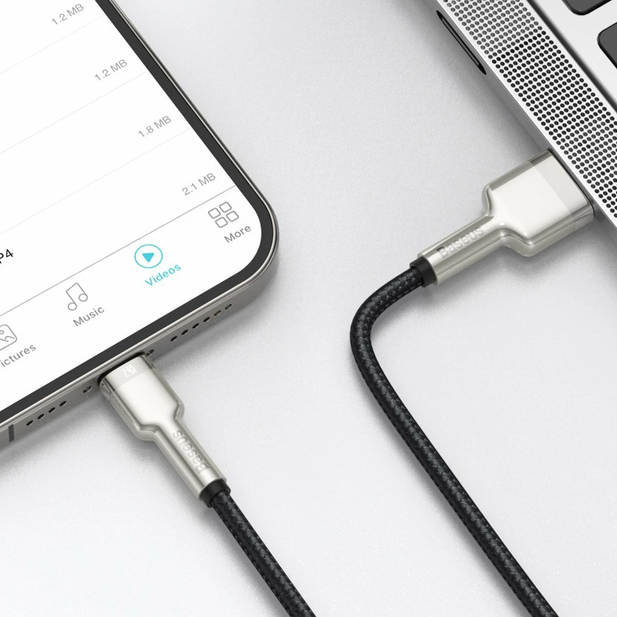 USB kabel za Lightning Baseus Cafule CALJK-A01, 1 m, črn