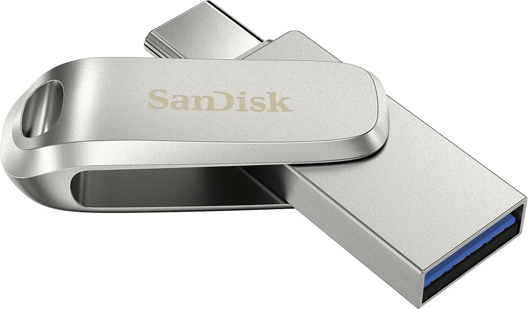 USB ključek SanDisk Ultra Dual Drive Luxe, 512 GB, USB Type-A / USB Type-C, inox
