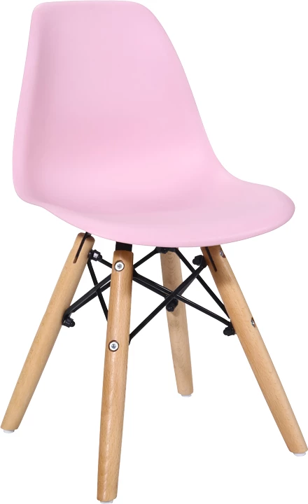 Otroški stol, PP roza, naravni bukev, Julita, 35x31x57,5 cm, komplet 4 kosov