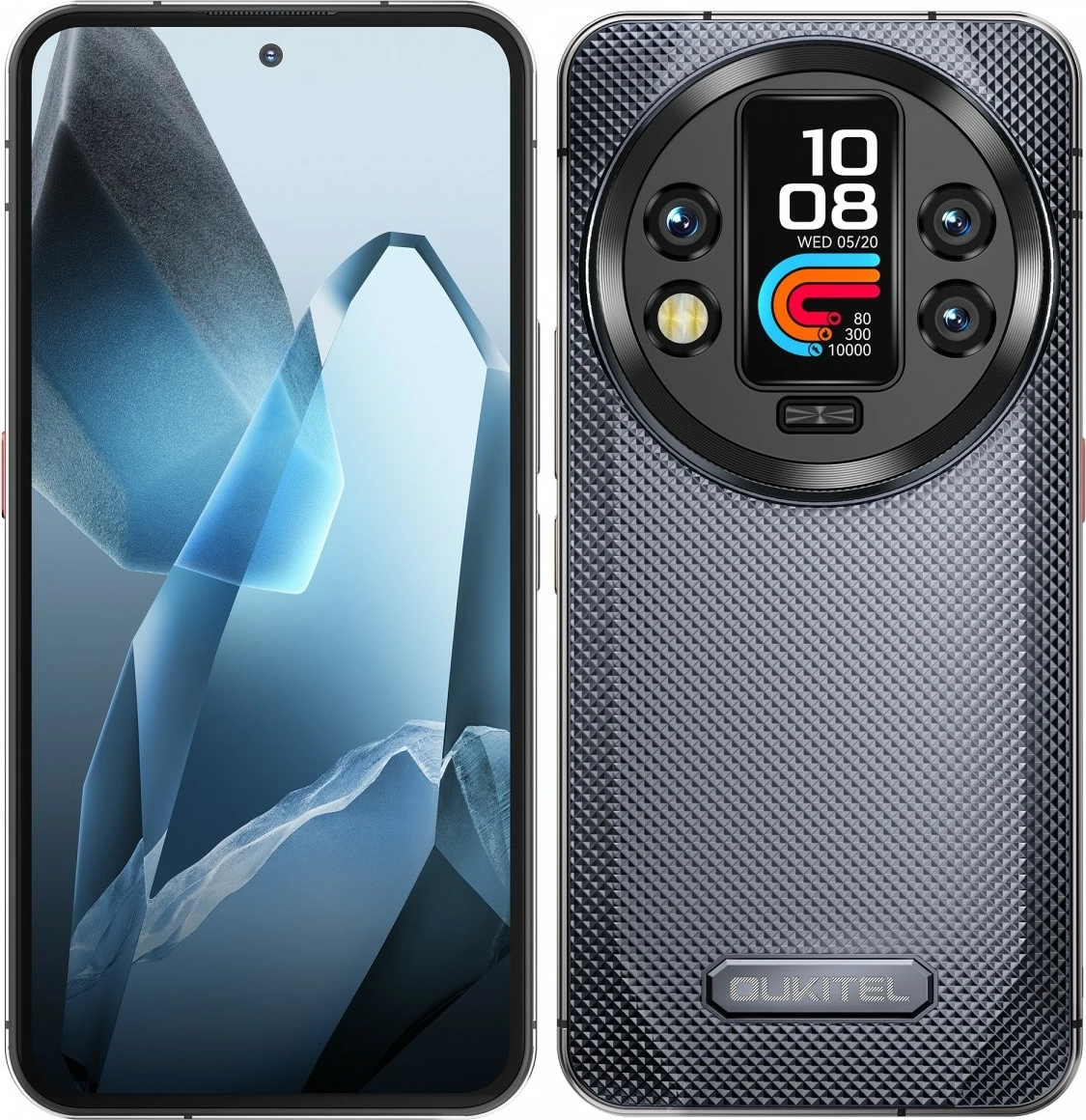 Pametni telefon OUKITEL WP200 Pro 5G 24GB/1TB 6,7" AMOLED 120Hz IP69K 8800 mAh, siv, komplet s Bluetooth slušalkami