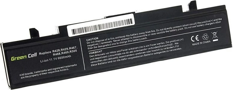 Baterija za prenosnik Green Cell SA02, 6600 mAh, črna – za Samsung
