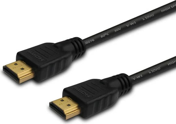 HDMI kabel SAVIO CL-195, 2 m, pozlačen, črn
