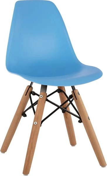 Stol Twist Kid FH8453.08 z lesenimi nogami in sedežem Modra PP 30,5x33x59 cm, set 4 kosov