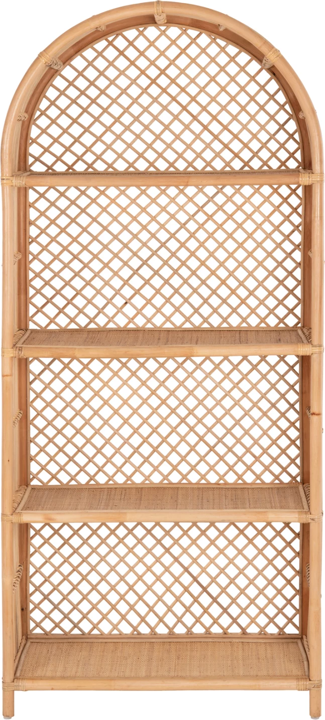 Polica za knjige iz naravnega ratana FH9552, naravna barva, 80x40x182 cm