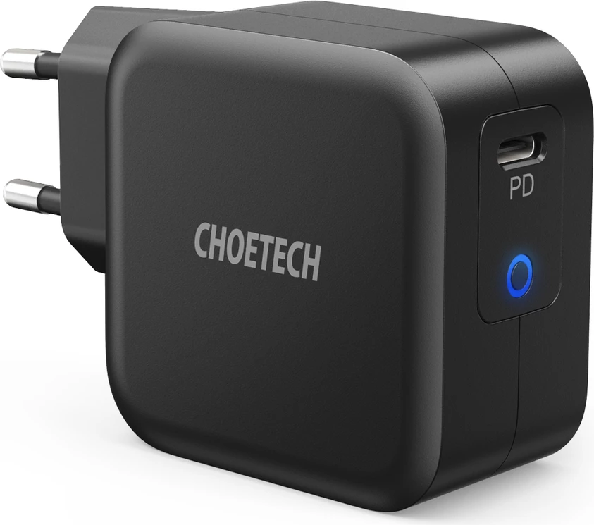 Stenski polnilec Choetech Q6006, USB Type-C, 61W, GaN, črn