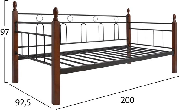 Kavč-postelja REVEN, FH367, kovina/les, 90x190cm