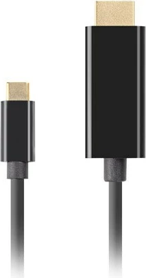 Kabel USB-C (M) - HDMI (M) 1 m, 4K 60 Hz, črn - Lanberg